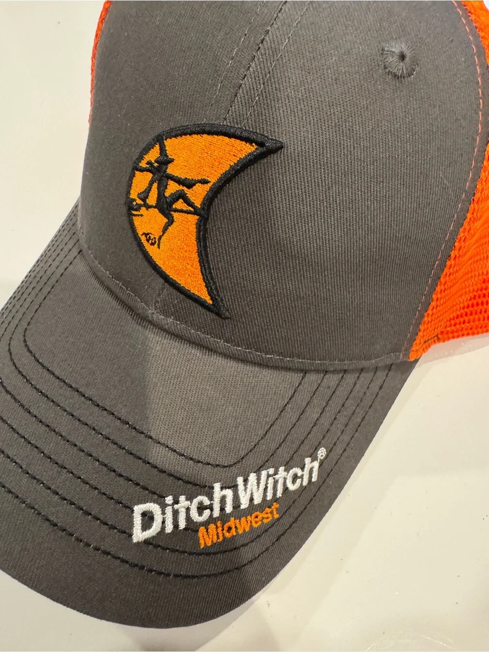 Ditch Witch Midwest Snapback Mesh Back Trucker Hat Orange One Size Outdoor Cap